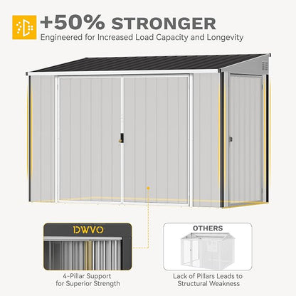 DWVO 7' x 4' Outdoor Storage Shed, Large Metal Tool Sheds, Heavy Duty Storage - Image 7