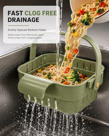 Multifunctional Foldable Hanging Sink Drain Basket Plastic Stretchable Kitchen - Image 3