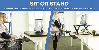Mount-It! Sit Stand Keyboard Tray, Height Adjustable Under Desk Keyboard and - Image 2