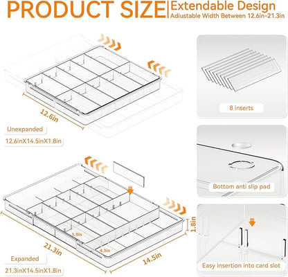 Yieach Large Expandable Desk Drawer Organizer Tray - Image 3
