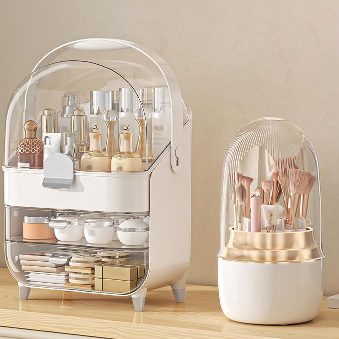 Makeup Organizer, Skincare Holder Bathroom Counter Organizer, Storage Box by Anylady