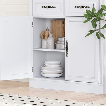 71.4" Tall Bookshelf with Drawers & Cabinet, 5-Tier Floor Standing Bookcase - Image 7