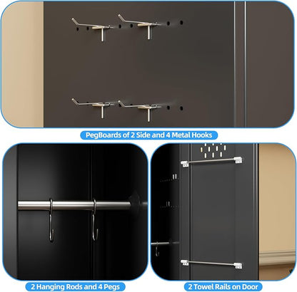 72''H Metal Broom Closet Storage Cabinet - Image 8