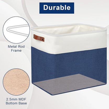 Large Fabric Storage Baskets | 50L Storage Bins, Decorative Linen Closet Baskets - Image 4