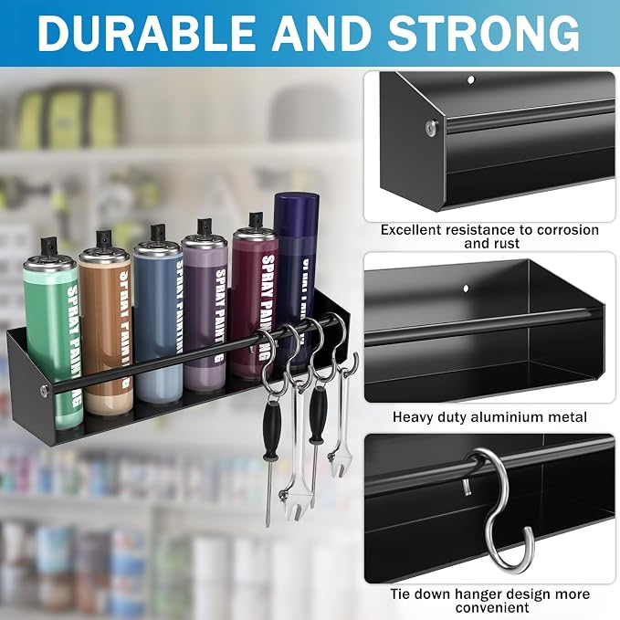 Black Wall Mount Spray Can Holder - Image 5