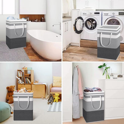 HomeHacks 2-Pack Large Laundry Basket, Waterproof, Freestanding Laundry Hamper - Image 6