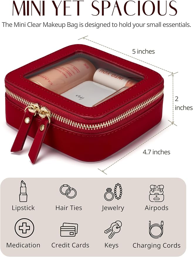 Popvibe Clear Makeup Bag Travel Cosmetic Case Transparent Toiletry Bag - Image 4