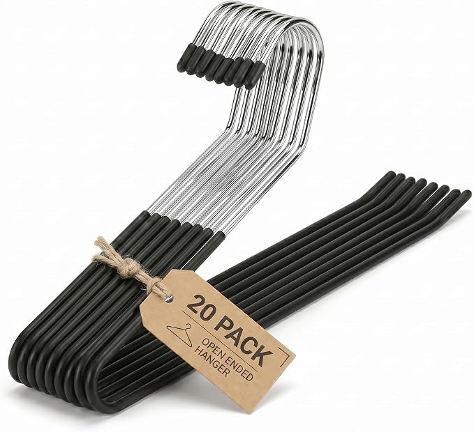 Open Ended Pants Hangers Non Slip – 20 Pack Metal Pant Hangers by Unknown