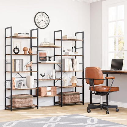 NUMENN Triple 5 Tier Bookshelf, Wide Book Shelf - Image 4
