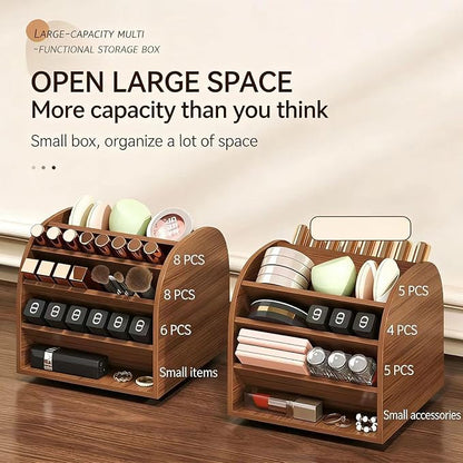 360° Rotating Lipstick Organizer, Tiered Makeup Display Stand - Image 2