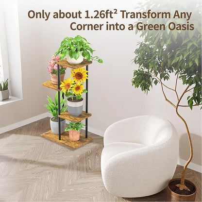LASZOLA Black 3 Tiered Wood Plant Stand Indoor - Image 5
