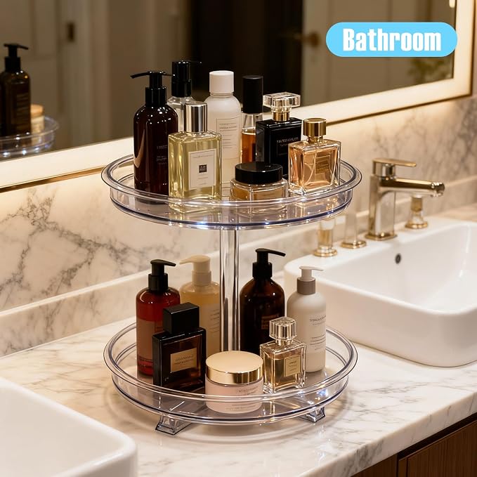 2 Tier Lazy Susan Organizer, 9.7 Inch Lazy Susan Turntable - Image 9