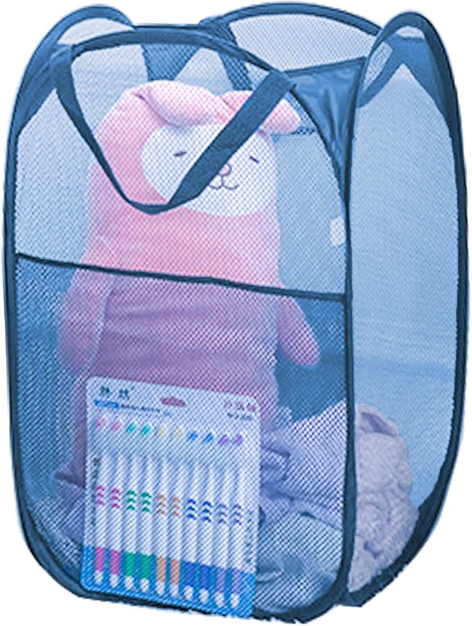 Mesh Pop Up Laundry Hamper for Cruise, Collapsible Laundry Basket Foldable - Image 6