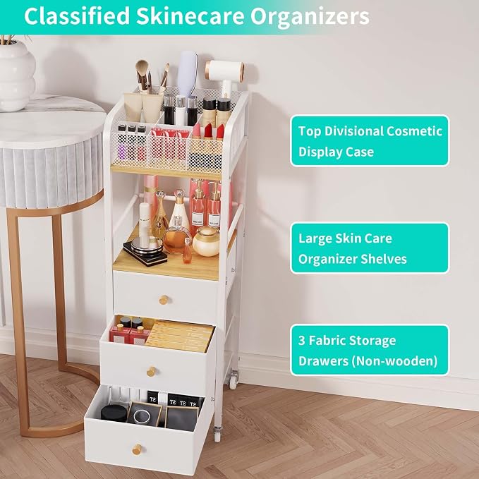 HapiRm Rolling Makeup Cart Organizer - Image 4