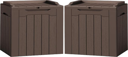 Flamaker 2 Pack Deck Box 31 Gallon Waterproof Resin Storage Box by Flamaker