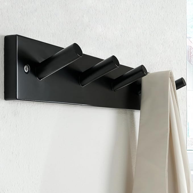 SKOLOO Wooden Wall Mounted Coat Rack, 5 Pegs Bamboo Wall Hook - Image 2