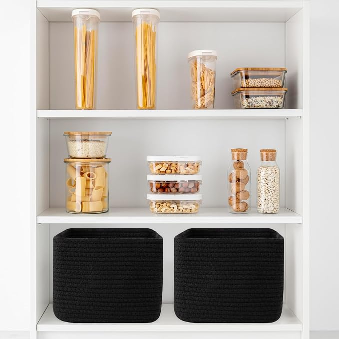 OIAHOMY 9”x9”x7” Storage Cubes, Cotton Rope Woven Baskets - Image 6