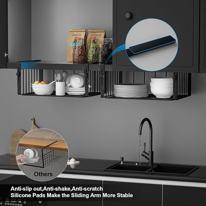 2Pack Under Shelf Basket Organizer, Adjustable Hanging Holder Storage - Image 5