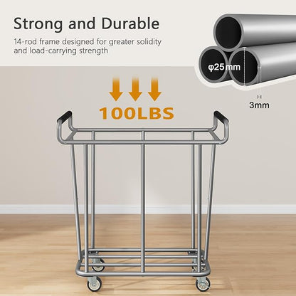 Large Laundry Hamper with Wheels, 360L Rolling Big Laundry Basket - Image 4