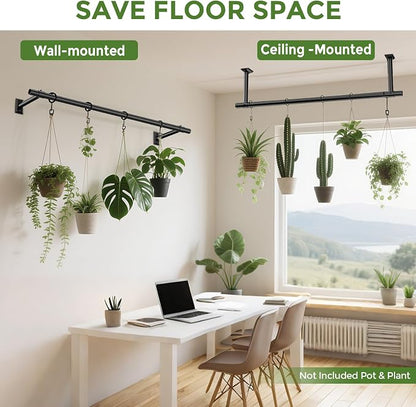 Window Plant Hanger for Indoor Plants, 32 Inch Hanging Plant Rod, 1 Inch - Image 7
