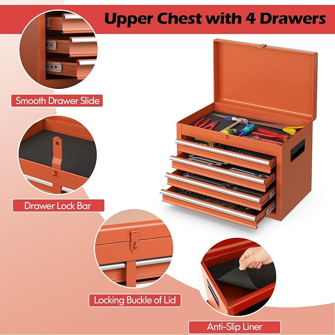 Goplus Tool Chest, 5 Drawers Rolling Tool Cabinet - Image 7