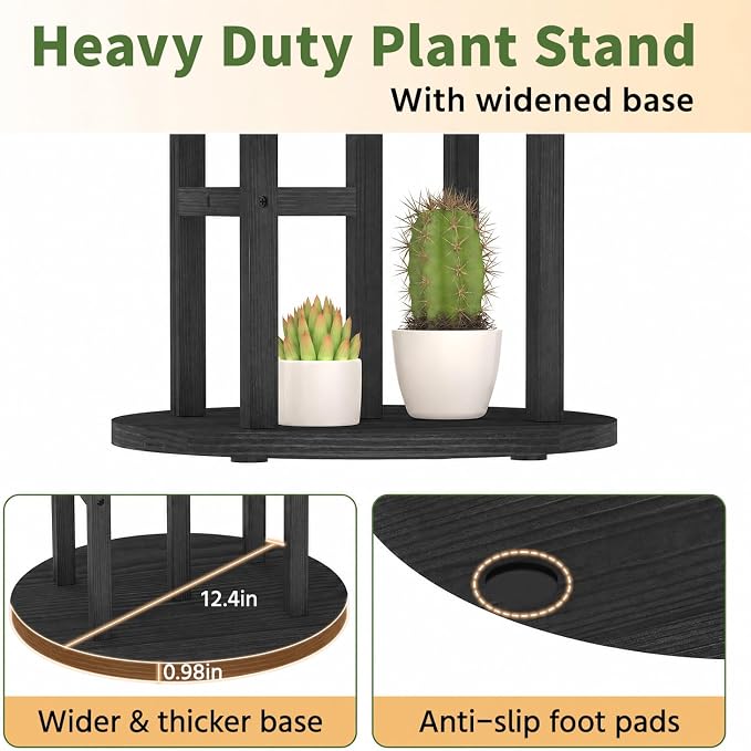 LASZOLA 5 Tiered Wood Plant Stand Indoor Corner - Image 8