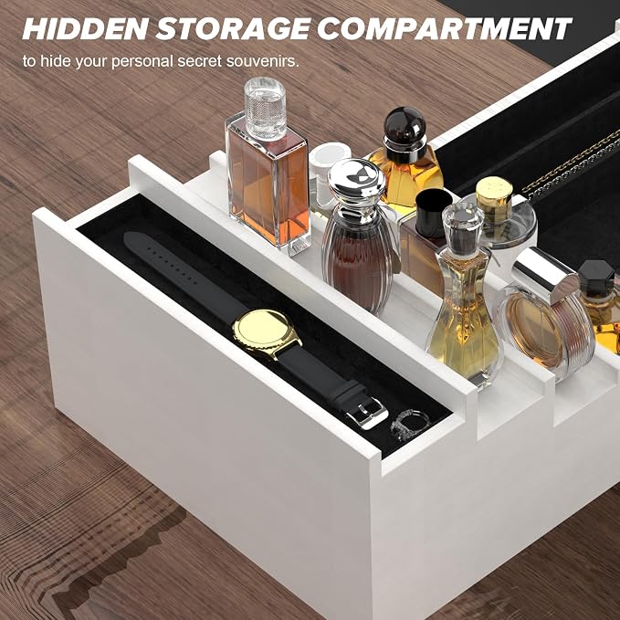 upcessory Cologne Organizer for Men, 4 Tier White Wood Perfume Organizer - Image 2