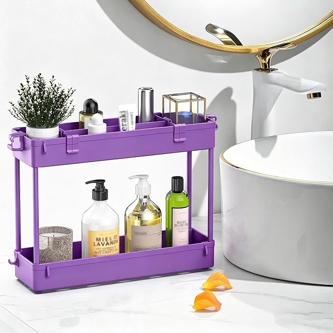SPACELEAD Slim Storage Cart 3 Tier, Bathroom Organizer Rolling Utility - Image 5