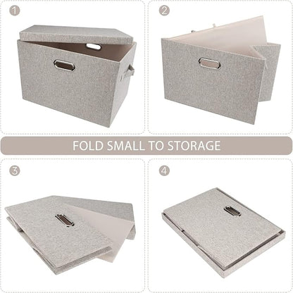 Large 17" 36 Quart Collapsible Stackable Storage Bins - Image 5