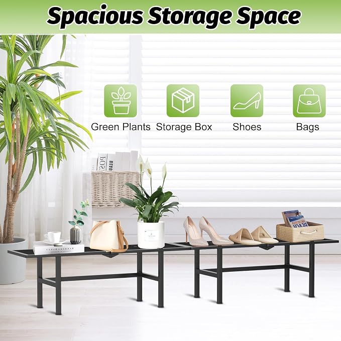 2 Pack 1 Tier Plant Stand Indoor Outdoor- Foldable Metal Plant Shelf, 8.7" - Image 5