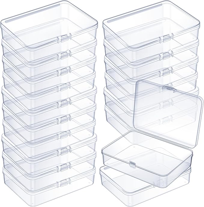Jetec 18 Pieces Mini Plastic Clear Beads Storage Containers Box by Jetec