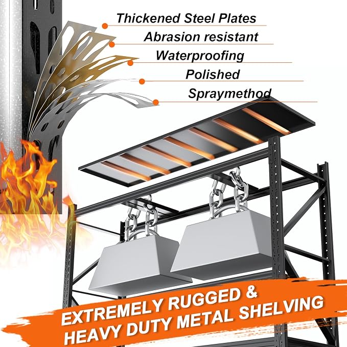 Metal Garage Shelving Unit, Heavy Duty Adjustable Industrial Storage Shelves - Image 6