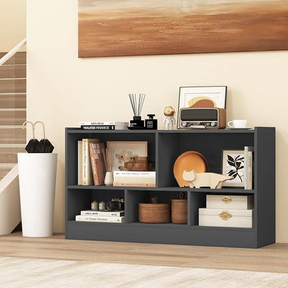 Giantex 5-Cube Bookcase, Freestanding 3-Tier Bookshelf - Image 2