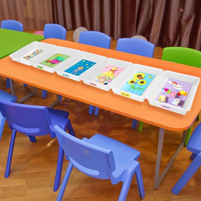 Turn in Trays Classroom, 6 Pack White Paper Trays - Image 6
