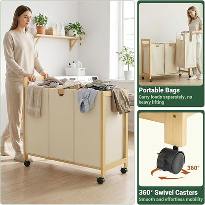 Homykic 250L Laundry Sorter Cart - Image 5