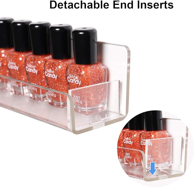 BTremary 15" Acrylic 6 Shelves Nail Polish Wall Mounted Holder Paint Organizer - Image 4