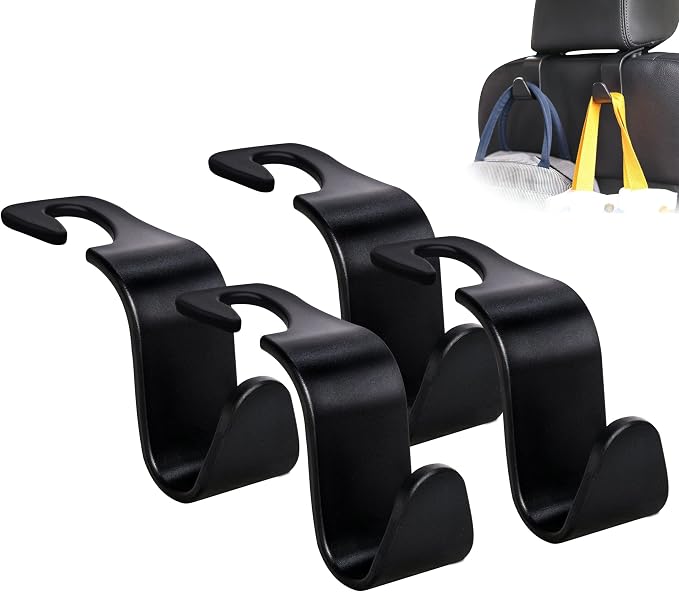 Amooca 4-Pack Car Headrest Hooks –Holds 55lbs Vehicle Storage Organizer - Image 7