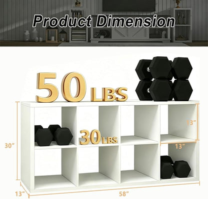 8 Cube Storage Organizer Shelf, 13 inch | Wooden Thick Frame, Anti-Tipping Kits - Image 3