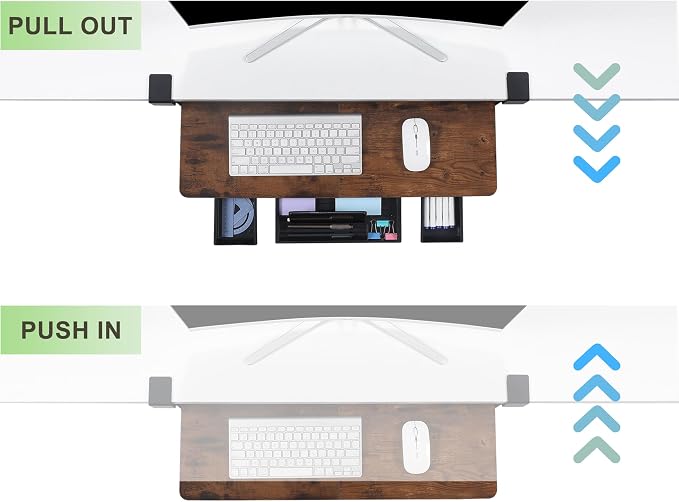 Keyboard Tray Under Desk with Drawer, 26.77" X 11.81"Large Size Keyboard Tray - Image 4