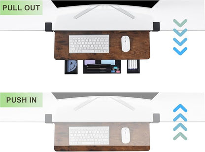 Keyboard Tray Under Desk with Drawer, 26.77" X 11.81"Large Size Keyboard Tray - Image 4