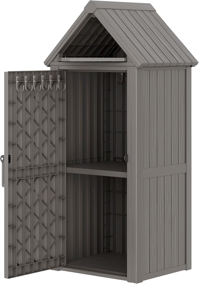 Bifanuo Deck Box Storage Shed Outdoor Storage Cabinet, Vertical Waterproof - Image 8