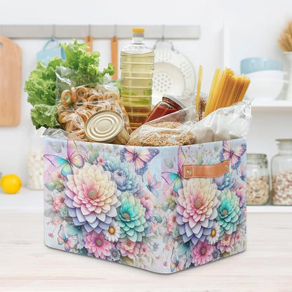 Pardick Basket Storage Bins Rainbow Flower Floral Rectangle Cube Basket Box - Image 7