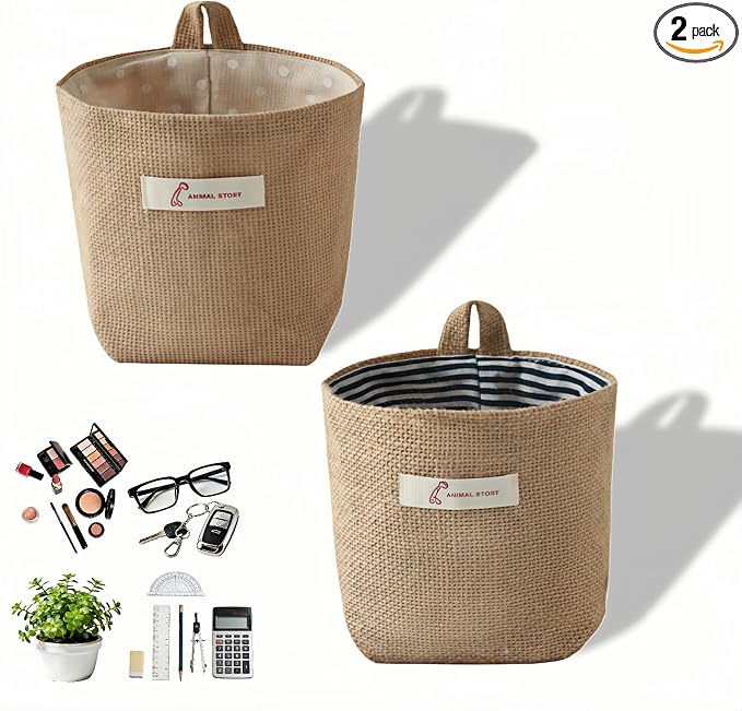 Machine Washable Hemp Cotton Hanging Organizer by SAYUANVA