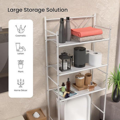 Home Zone Living Over-the-Toilet Bathroom Storage Cabinet Organizer | - Image 8