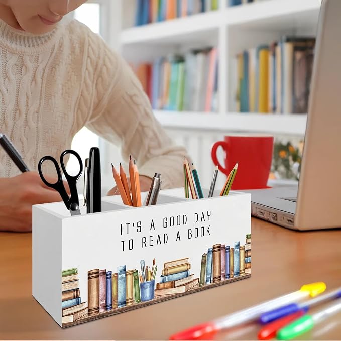 Book Lover Gifts Pen Pencil Holder Organizer - Image 4