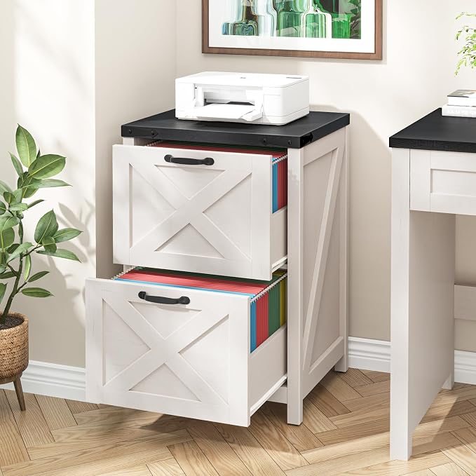 Farmhouse File Cabinet with 2 Drawers - Image 4