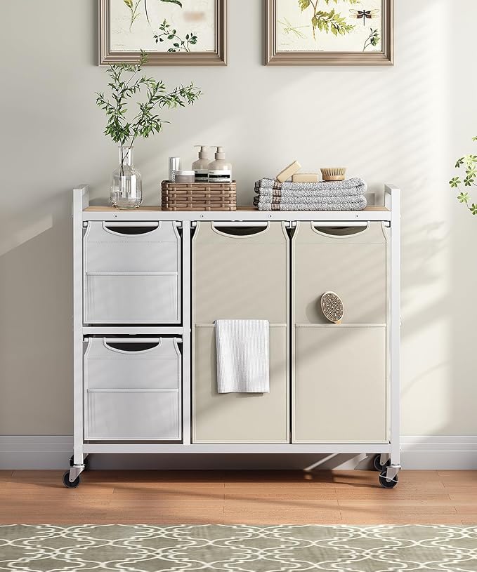 HOOBRO Laundry Sorter with 4 Section, 39 Gal. Laundry Hamper with Wheels - Image 8