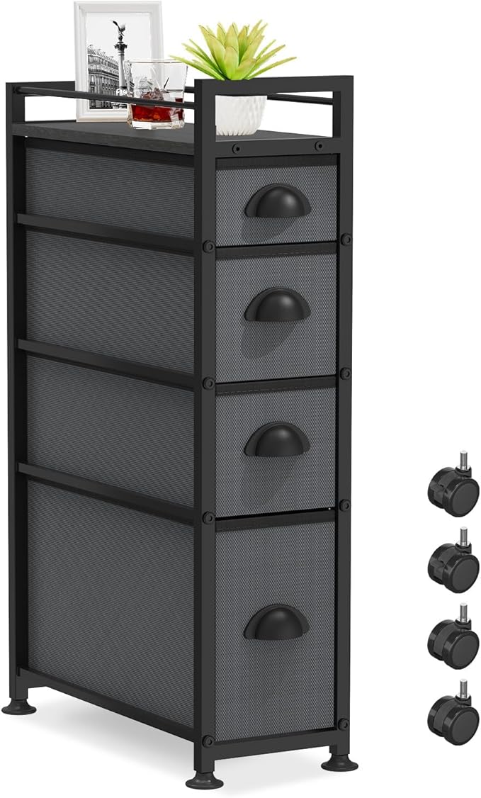LASZOLA Narrow Cabinet Slim Storage Cart by LASZOLA