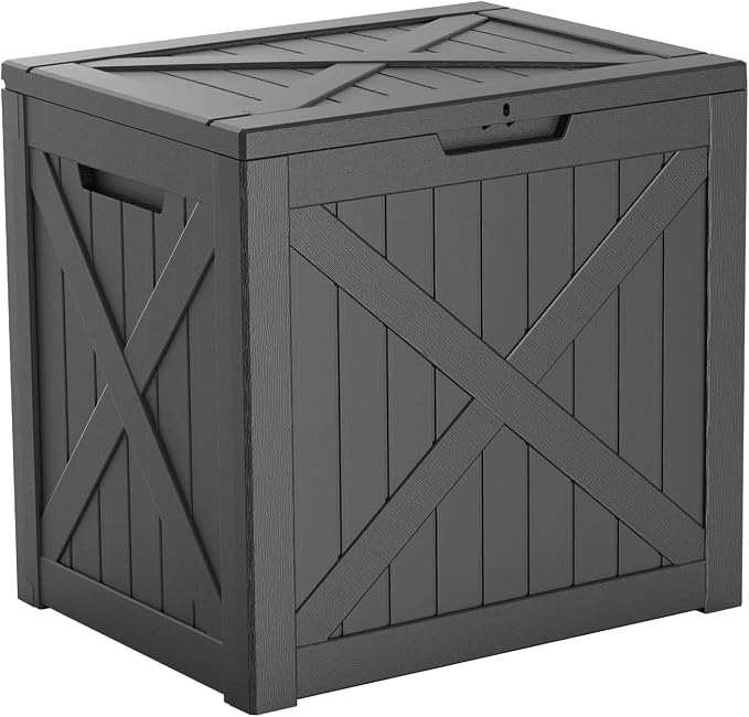 38 Gallon Outdoor Deck Box, Storage Lockable Waterproof Patio Furniture by MAIUSCOLI