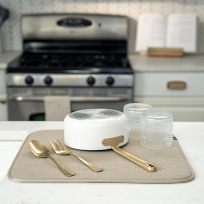 S&T INC. Dish Drying Mat 2 Pack, 16” x 18”, Absorbent Microfiber Kitchen - Image 4